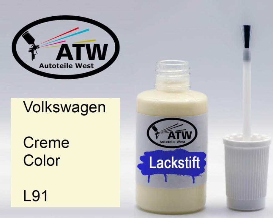 Volkswagen, Creme Color, L91: 20ml Lackstift, von ATW Autoteile West.